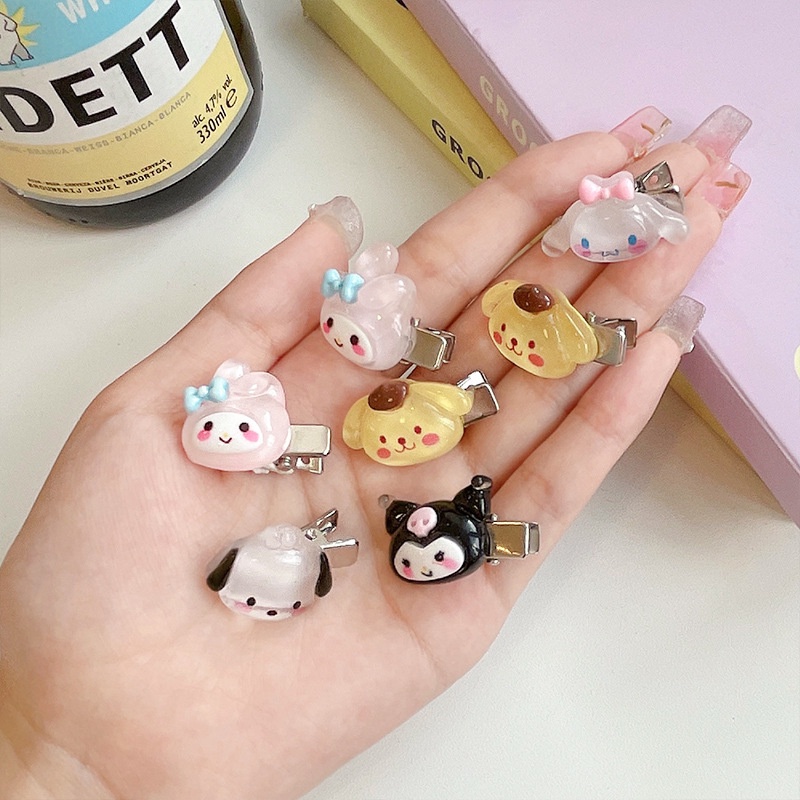 Kẹp Tóc Bằng Kim Loại Họa Tiết Hoạt Hình Sanrio Melody Kuromi Cinnamoroll Dễ Thương Thời Trang Cho Nữ