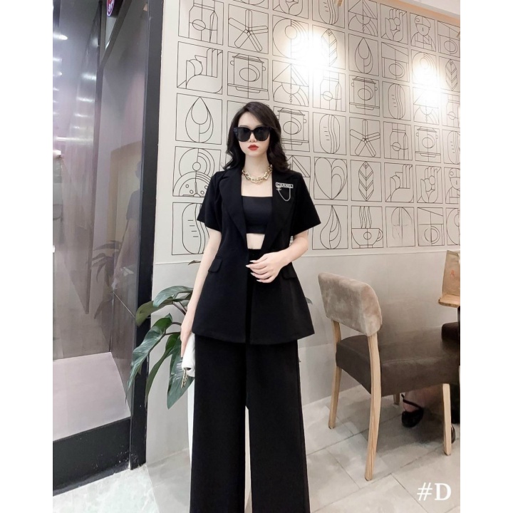 ĐỒ ĐẸP ĐÓN XUÂN -SET COTTON LẠNH ÁO BRA ĐEN MIX ÁO KHOÁC NGOÀI CỰC SANG CHẢNH KHÍ CHẤT ĐI CHƠI DỰ TIỆC CHÁY PHỐ UTP00 HÀ