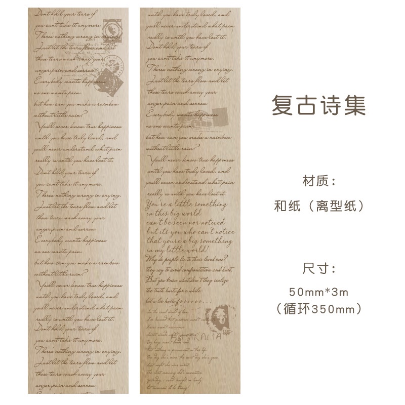 Cuộn Băng Keo Dán Trang Trí Sổ Tay Phong Cách Retro Âu Mỹ Sáng Tạo