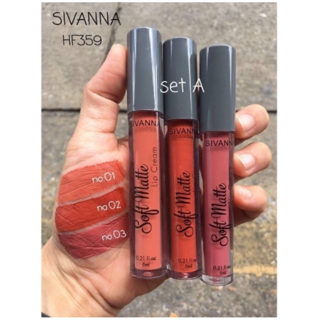 set 3 son kem lì Sivanna Thái set A màu siêu xinh