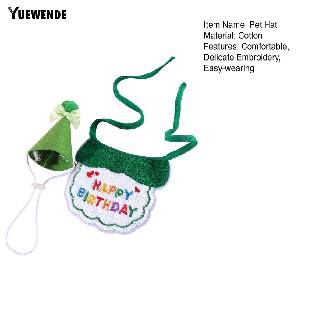 1 Set Mũ Đội Đầu Và Khăn Choàng Cổ Thêu Hình Sáng Tạo Dùng Làm Đạo Cụ Chụp Ảnh Sinh Nhật Cho Thú Cưng