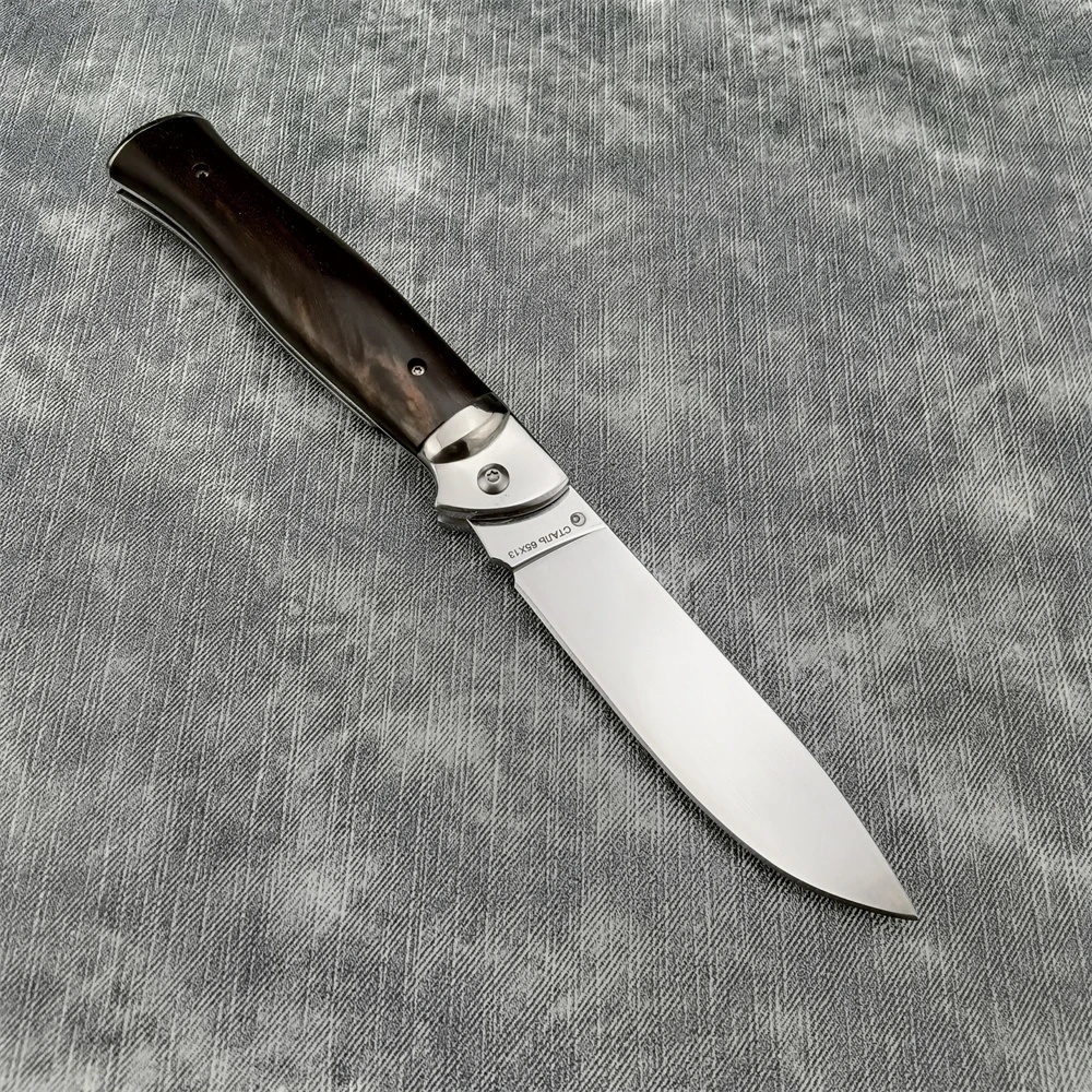 Mới phong cách Nga EDC thép không gỉ gấp túi gỗ xử lý công cụ