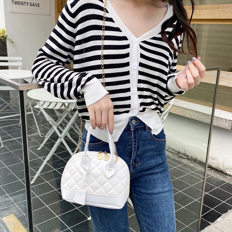 MISCHA Túi Đeo Chéo Vai Bằng Da PU Thêu Chữ Thời Trang Hàn Quốc Dành Cho Nữ