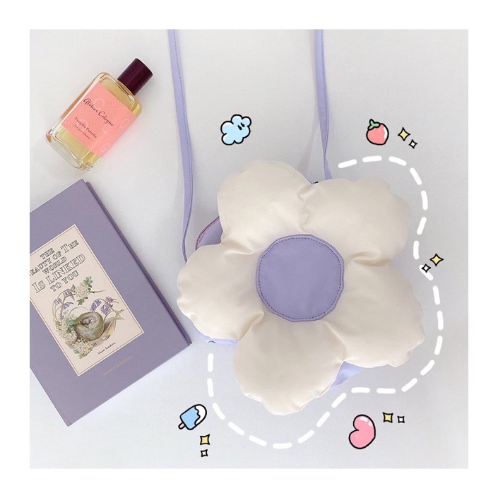 Túi đeo chéo bông hoa hai mặt xinh xắn dễ thương giá hạt dẻ🥕