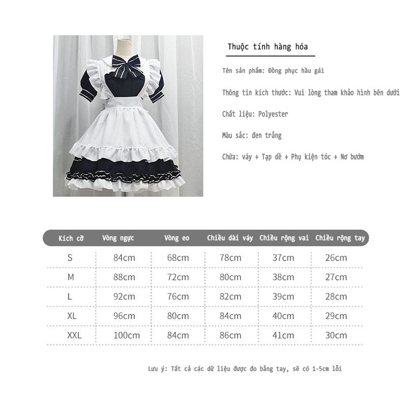 Trang Phục Hóa Trang Cô Hầu Gái Màu Trắng Đen Phong Cách lolita Nhật Bản | BigBuy360 - bigbuy360.vn