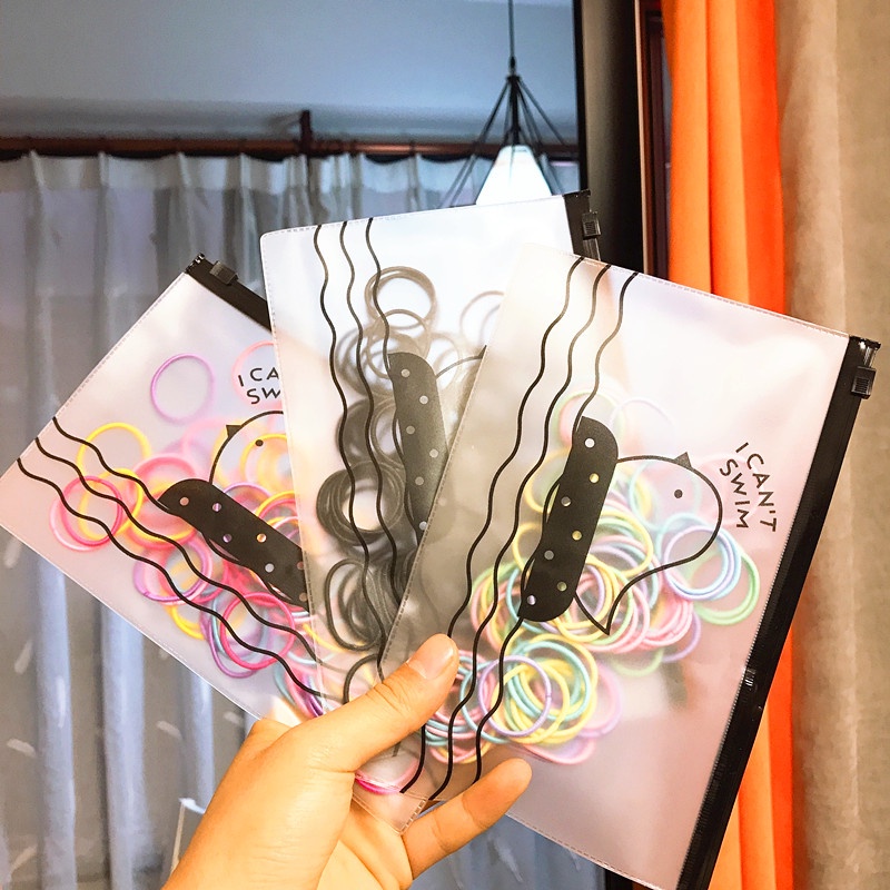 Set 100 / 500 / 1000 Dây Thun Buộc Tóc Nhiều Màu Sắc Dùng Một Lần Cho Bé Gái