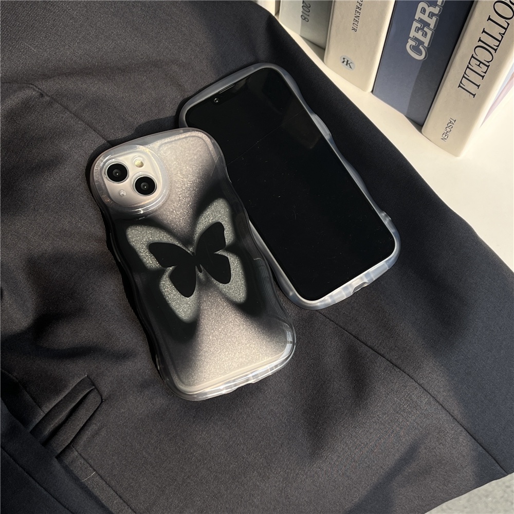 Ốp Điện Thoại Mềm Trong Suốt Có Vòng Tay Hình Bướm Cho iphone 12 11 13 14 pro max 13promax 13promax
