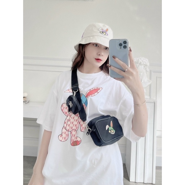 Túi Đeo Chéo Nam Nữ 2 Màu Thêu Hình Thỏ Siêu Đẹp