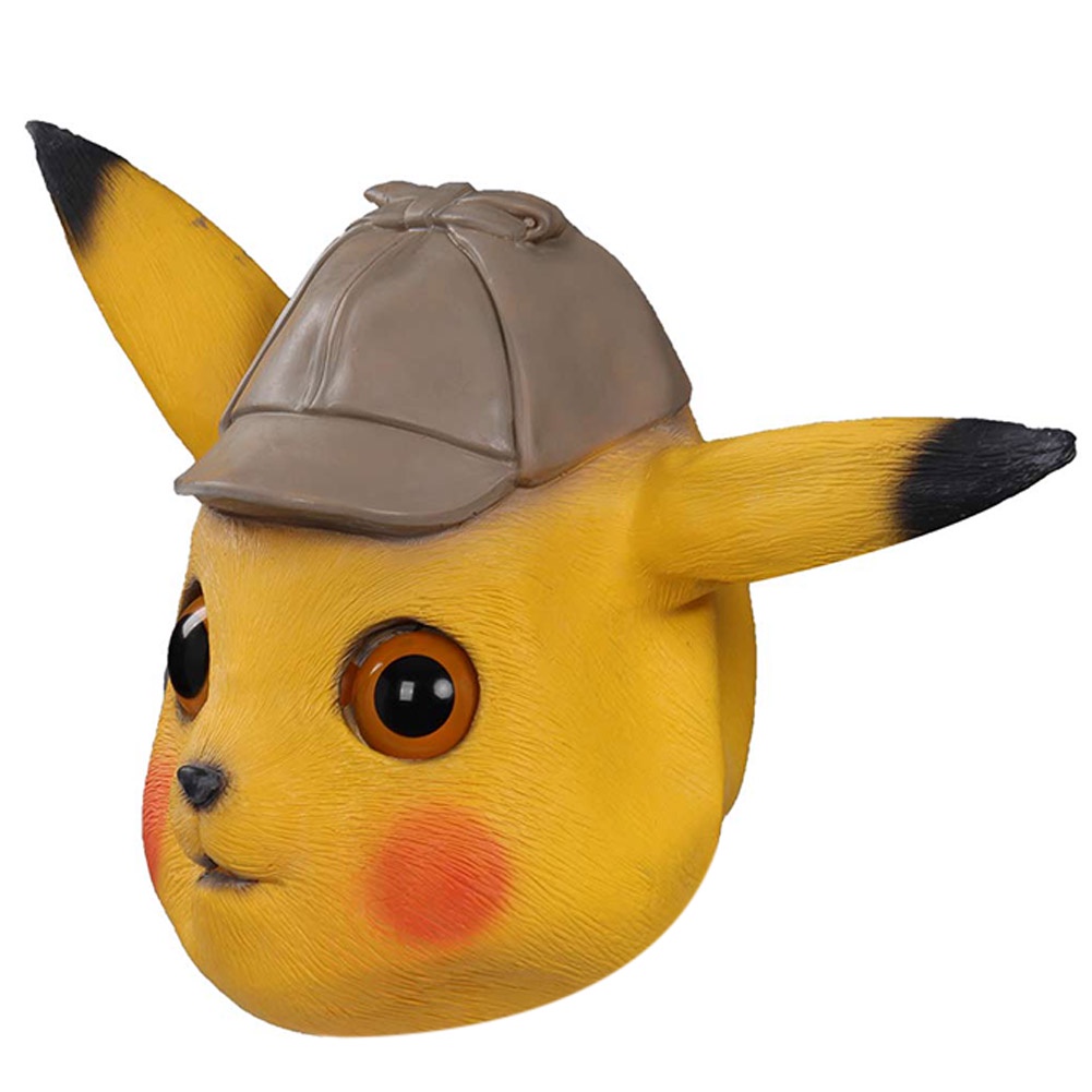 Pokemon: Thám Tử Pikachu Mặt nạ Cosplay Mặt nạ cao su Mũ bảo hiểm Trang phục dự tiệc Đạo cụ