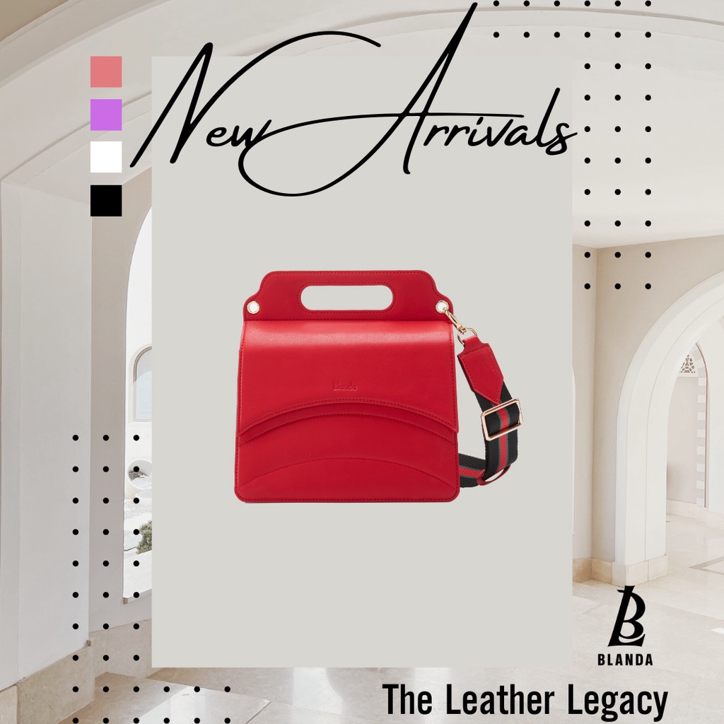 Túi xách đeo chéo nữ mini Blanda thiết kế nắp gập chất liệu da tổng hợp The Leather Legac 9TNPU24