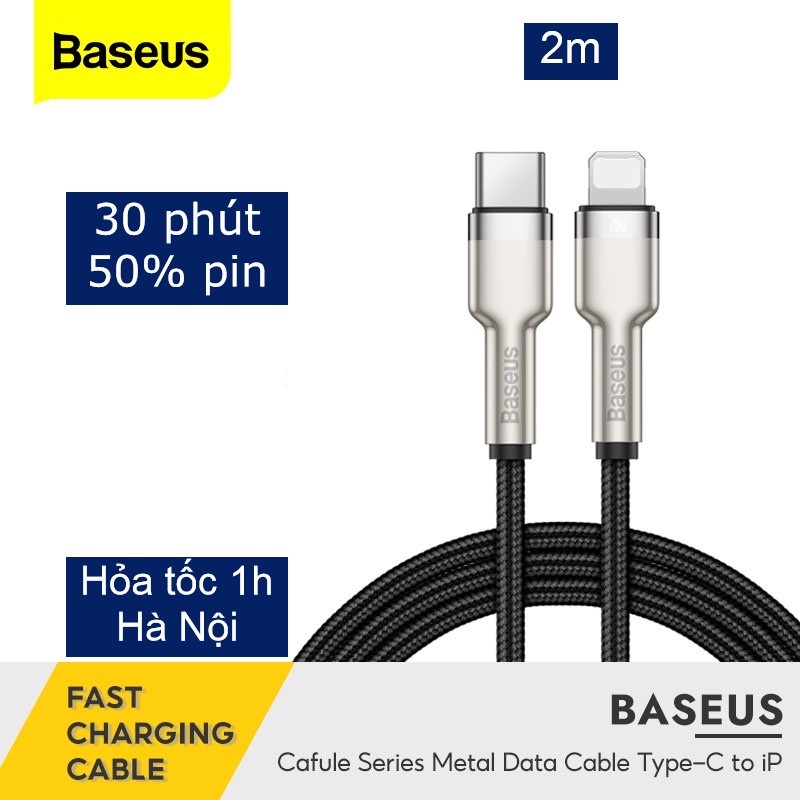 Dây sạc nhanh baseus 20w, cáp type c to L Táo , sạc 30 phút đầy 50% pin, bảo hành 6 tháng- ABSHOP365