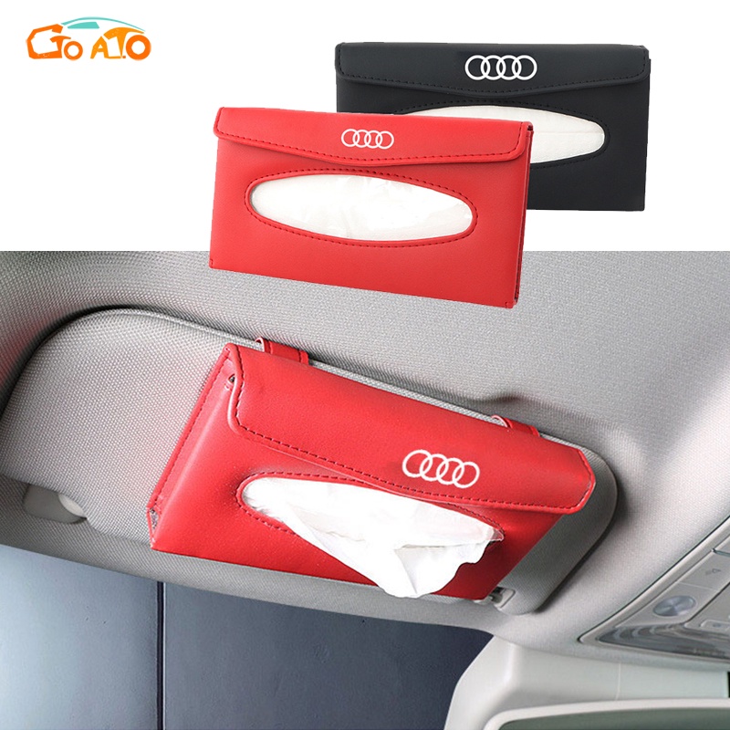 GTIOATO Hộp Đựng Khăn Giấy Ô Tô Tấm Che Nắng Ô Tô Da HộP ĐựNg GiấY TrêN Xe Ô Tô HộP ĐựNg GiấY ĂN TrêN Ô Tô Hộp Khăn Giấy Ô Tô Trang Trí NộI ThấT Ô Tô Cho Audi Q3 Q2 S5 Q5 S4 R8 RS3 A7 A8 A4 Q7 TT Q8 A6 RS4 RS5 A3 A8L RS7 A1 A5