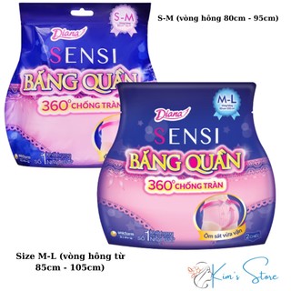 Băng vệ sinh Diana Sensi size S-M BỊCH 2 CÁI Tã người lớn dùng ban đêm M-L Bvs dạng quần xoay 360 tiện lợi