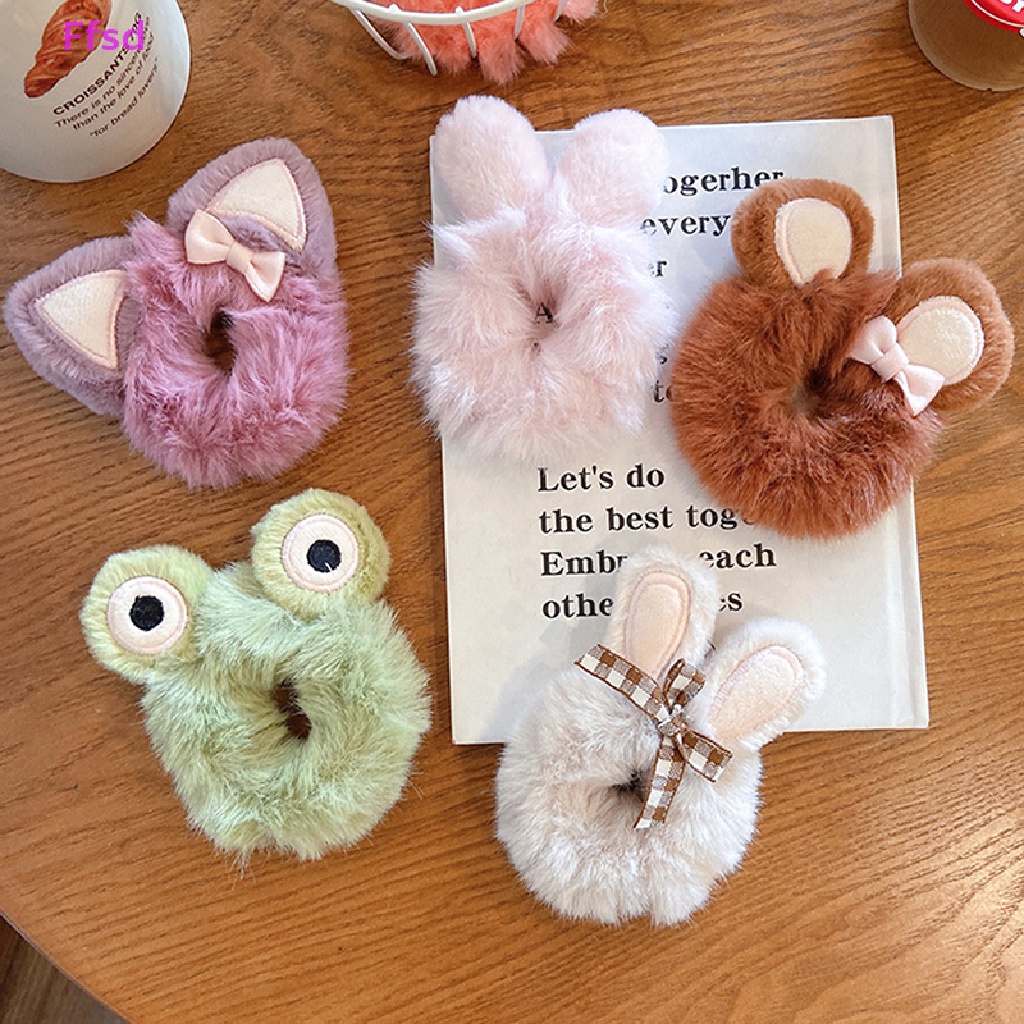 Băng Đô Tai Thỏ Bằng Da Cao Su Phối Lông Xinh Xắn Cho Bé Gái