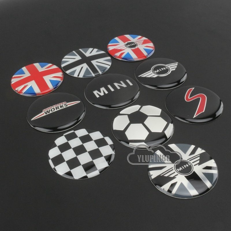 Set 4 Miếng Dán 52mm 56mm Trang Trí Trục Bánh Xe Hơi Mini Cooper S JCW Clubman Countryman R53 R52 R55 R50 F56