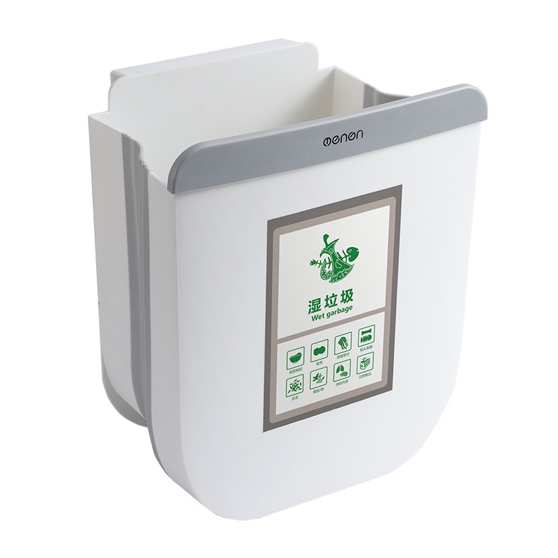 Thùng rác treo tủ bếp, treo tường 9L nắp đậy thông minh đậy kín bằng nhựa PP cao cấp