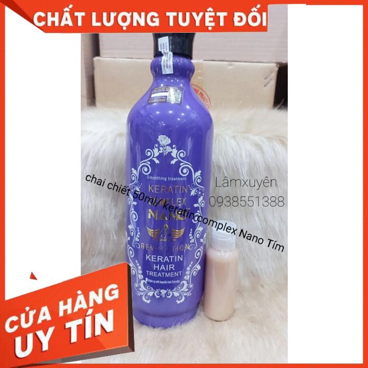 CHAI CHIẾT 50ML KERATIN COMPLEX NANO THỦY PHÂN TÍM chính hãng loại 1 🍰FREESHIP🍰 BẢO VỆ_ PHỤC HỒI TÓC NÁT KHÔ XƠ HƯ TỔN