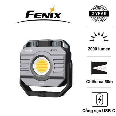 Đèn pin cắm trại Fenix CL28R sáng 2000 lumen chiếu xa 58m pin liền thân 10.000mAh powerbank