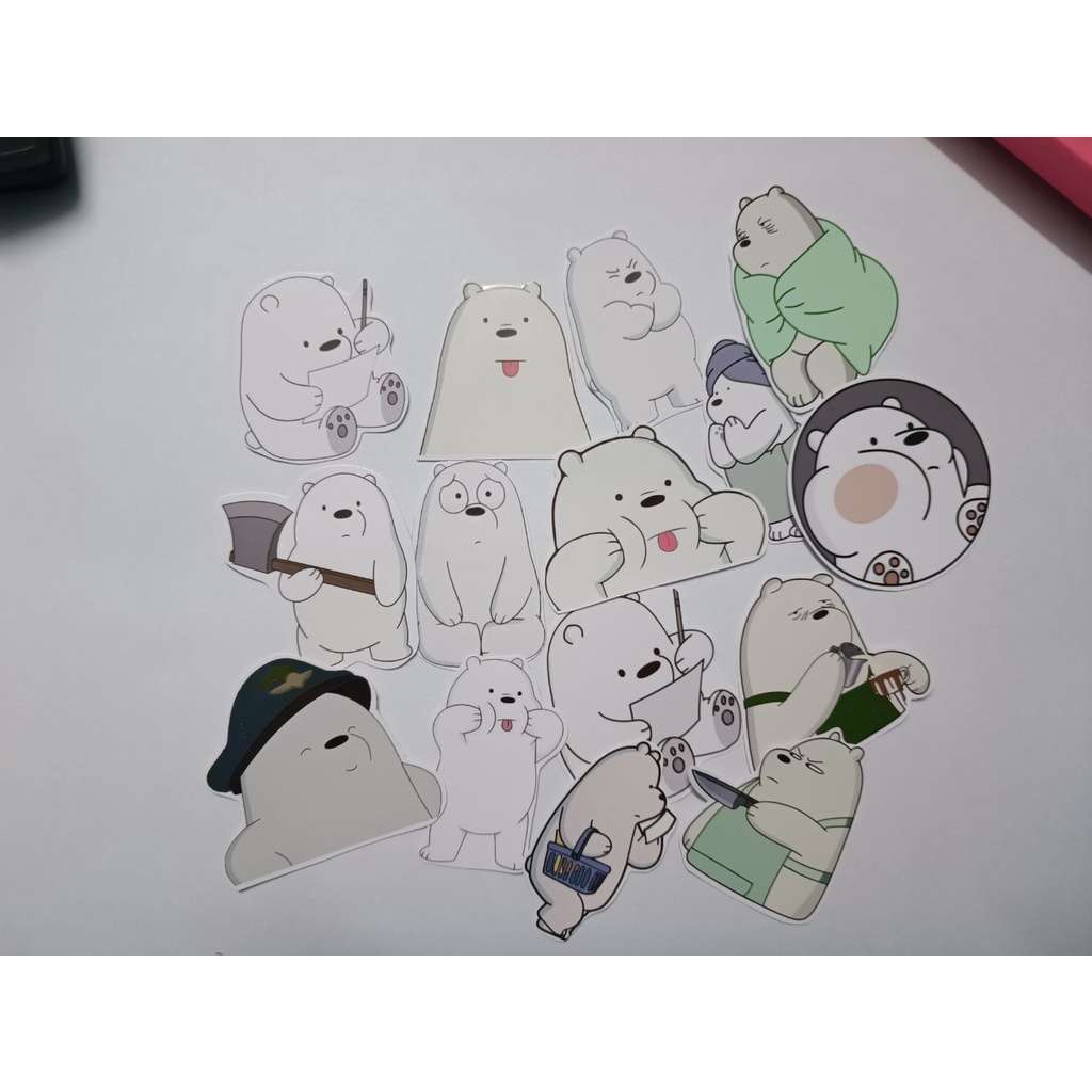 - Set 10/15 Sticker Ice Bear dán trang trí vali, điện thoại, laptop, mũ bảo hiểm.. siêu đẹp