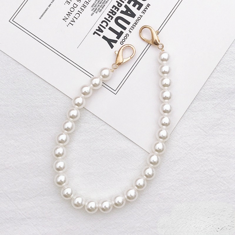 Dây Đeo Điện Thoại / Móc Khóa Hai Đầu Đính Hạt Ngọc Trai 10mm