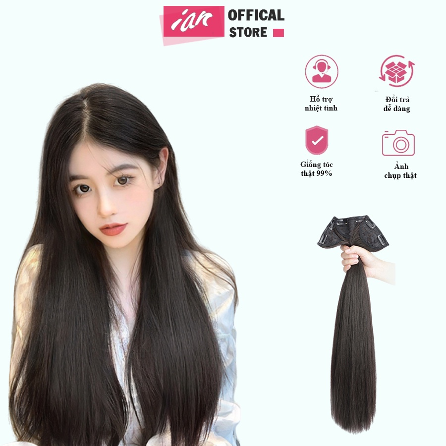 Kẹp Tóc Giả Kẹp Phồng Sét 3 Dải Thẳng có độ dài 45cm và 55cm