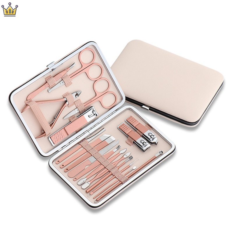 Bộ Dụng Cụ Chăm Sóc Móng Chuyên Nghiệp 7 / 10 / 12 / 16 / 18 Món Bằng Thép Không Gỉ Kèm Hộp Đựng JP5