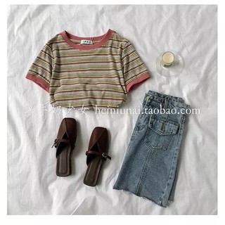 [ SẴN ĐỎ ] Áo Len Tăm Kẻ ( Có ảnh thật )