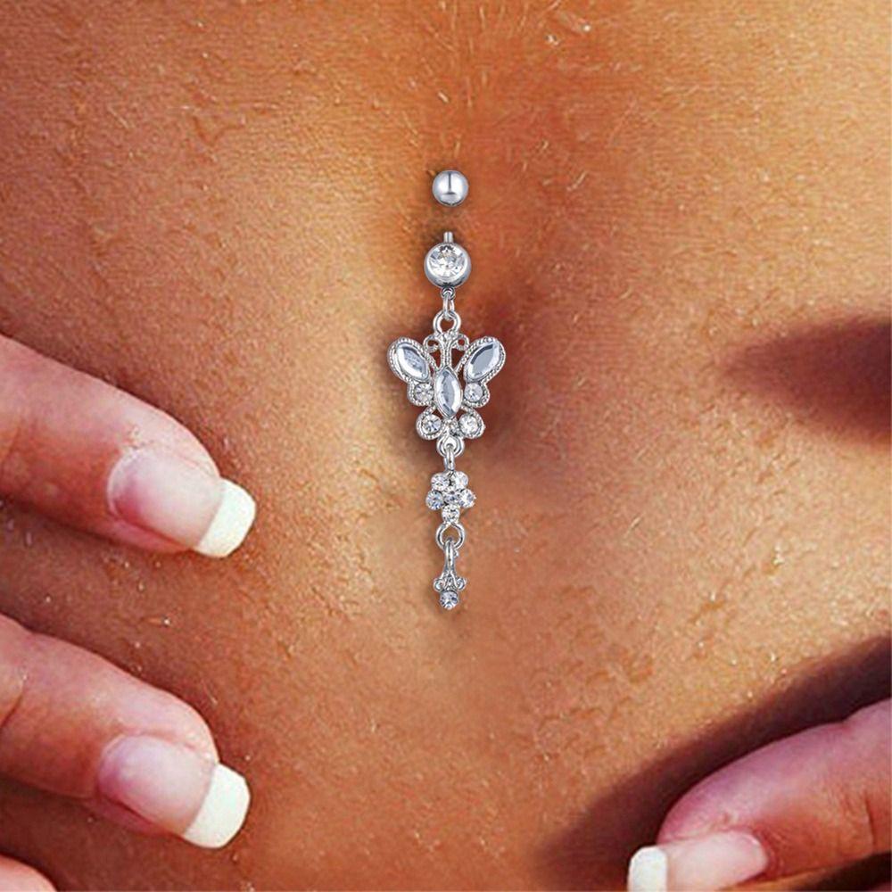 Khuyên Rốn Họa Tiết Bướm Tinh Tế Thời Trang WMES15H|Kẹp Sụn Bằng Thép Không Gỉ Chất Lượng Cao