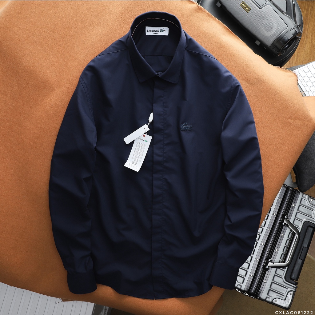 Áo sơ mi nam tay dài  kiểu giấu nút, chất vải modal chính phẩm, mịn mát 61222