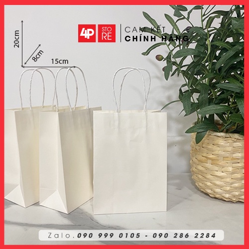 01 TÚI KRAFT TRẮNG 15X20X8CM  - HỎA TỐC