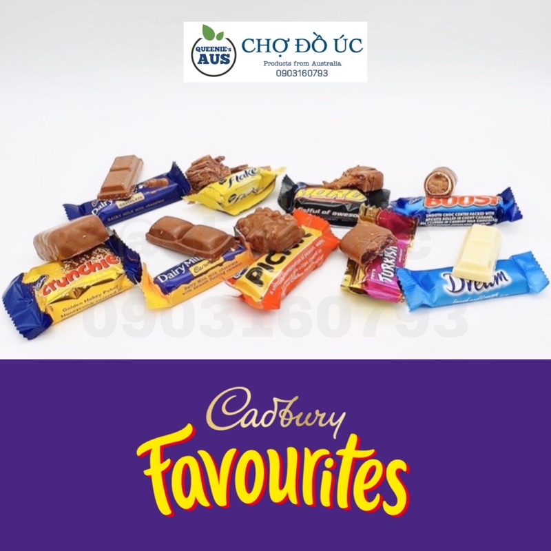 Chocolate CADBURY FAVORITES - DAIRY MILK nhập Úc - có tách lẻ