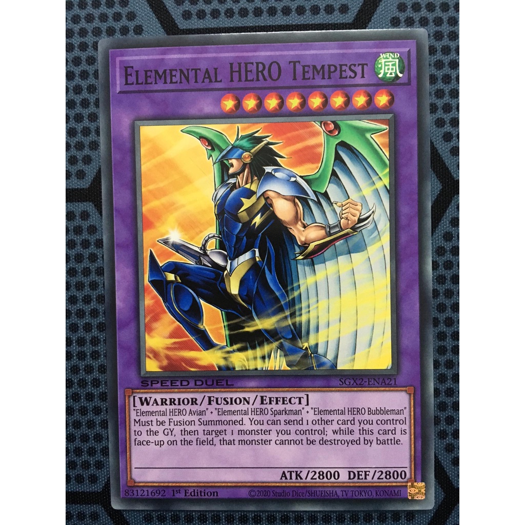 Thẻ bài yugioh speed duel - Elemental HERO Tempest - SGX2-ENA21 - Common 1st Edition