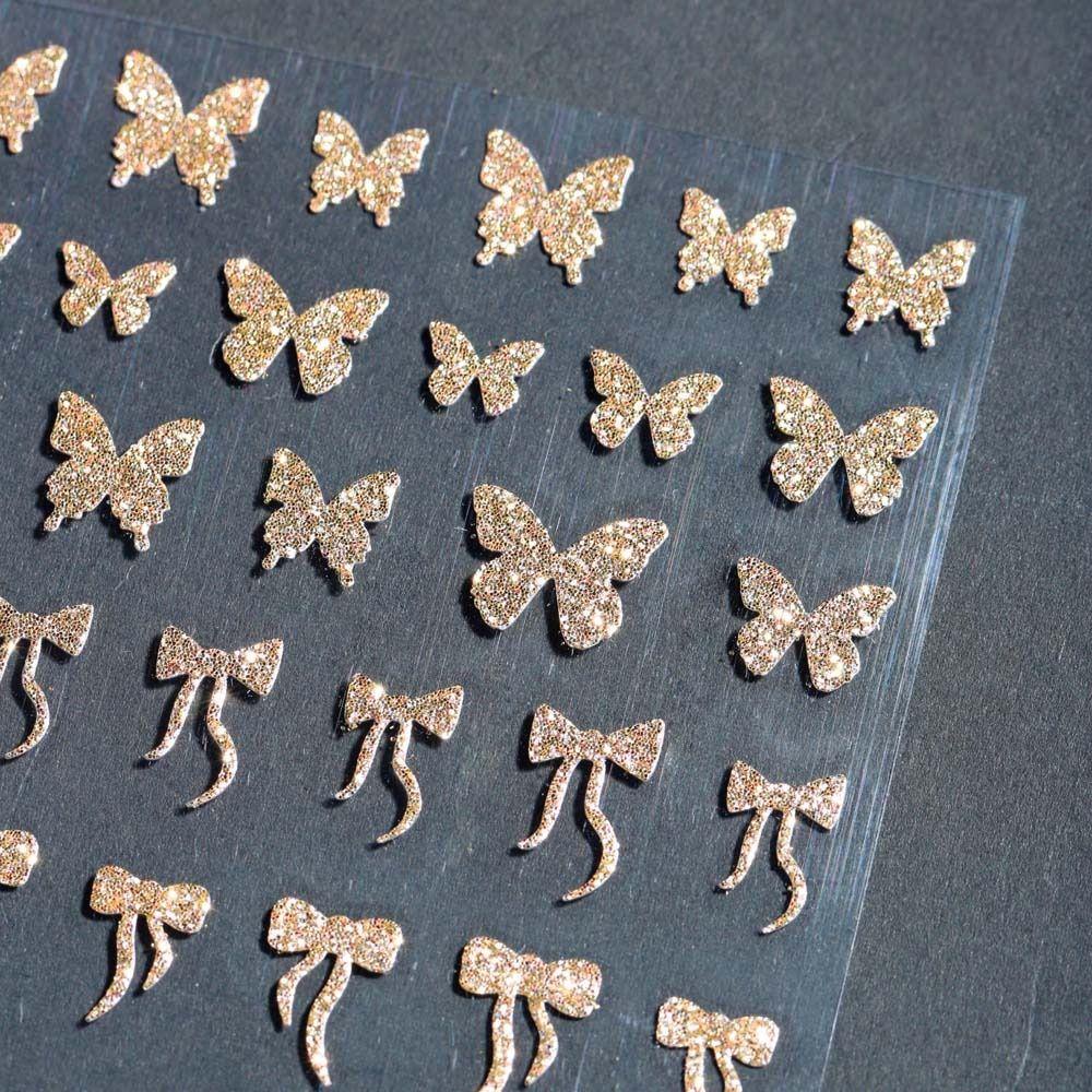 LOMBARD Miếng Dán Trang Trí Móng Tay Hình Nơ Bướm Chéo Thời Trang Dành Cho Nữ