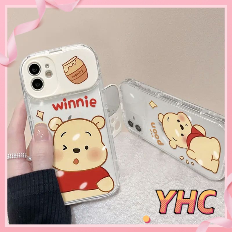 Ốp lưng phone Camera Gấu Vinnie dễ thương lật gương trang điểm iPhone 6 / 6S / 6splus / se / 7 / 7plus / 8 / 8plus / X / xs / xsmax / 11 / 12 / 13 / 14 / Plus / pro / pro max-8004