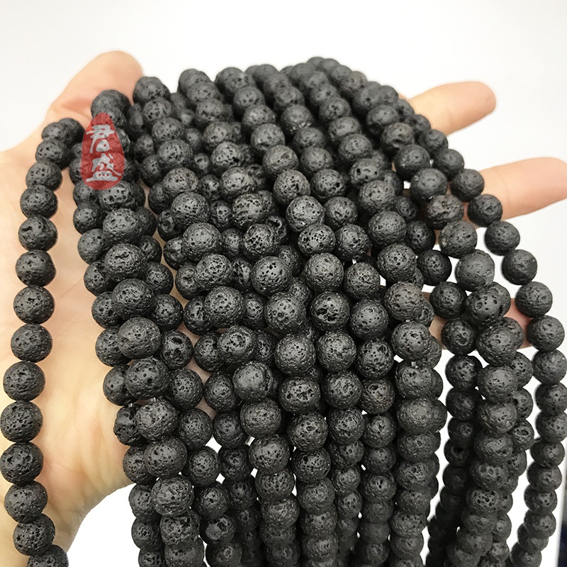 Hạt Đá Núi Lửa Tròn Tự Nhiên Aaa Dùng Làm Trang Sức diy