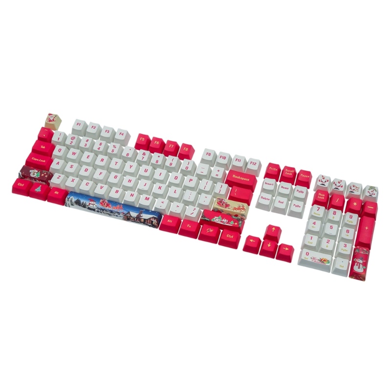 Bàn Phím Cơ OEM PBT 108 Phím Họa Tiết Giáng Sinh Cho 61 / 64 / 68 / 75 / 84 / 87 / 96 / 104 / 1