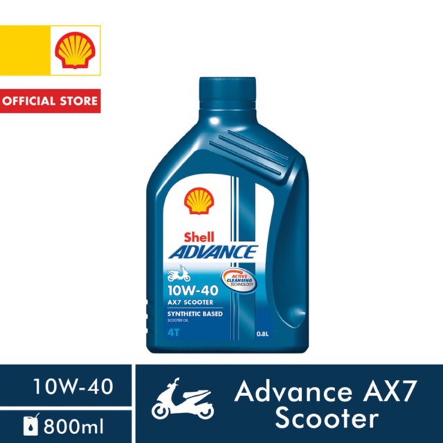 g Nhớt xe tay ga cao cấp Shell ADVANCE AX7 SCOOTER 10W40 800ml
