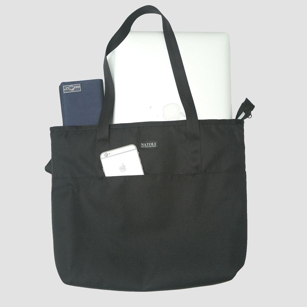 Túi tote nữ thương hiệu NATOLI chất vải canvas có khóa kéo chống nước nhiều ngăn - BST Elegant Chicbag T4