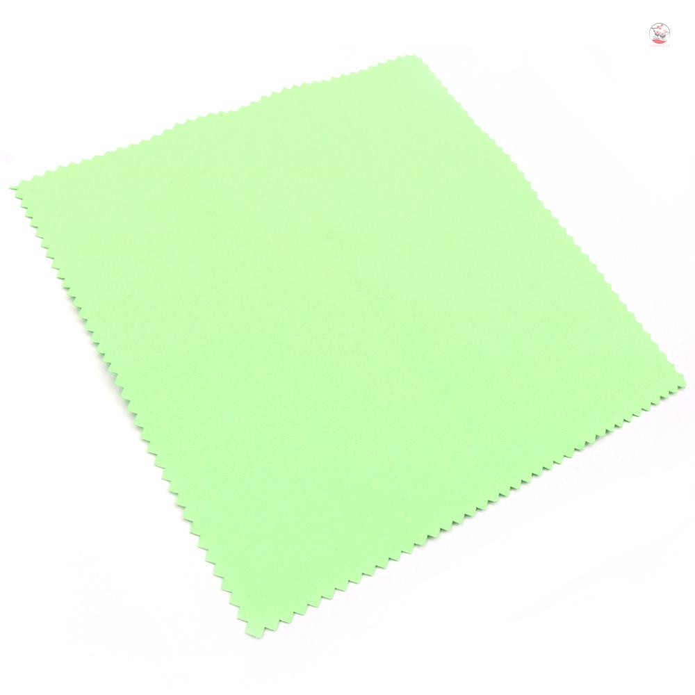 Khăn Lau Đánh Bóng Nhạc Cụ Hai Mặt 15cm * 15cm Bằng Sợi Micro Mềm Mại Màu Xanh Lá Dành Cho Guitar Bass Violin Piano