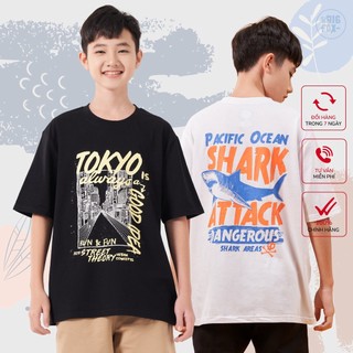 Áo Thun Bé Trai Size Đại , Áo Phông Tuổi Teen Nam Cộc Tay Dáng Rộng Mùa Hè Chất Cotton 12-15 Tuổi (50kg- 66kg)