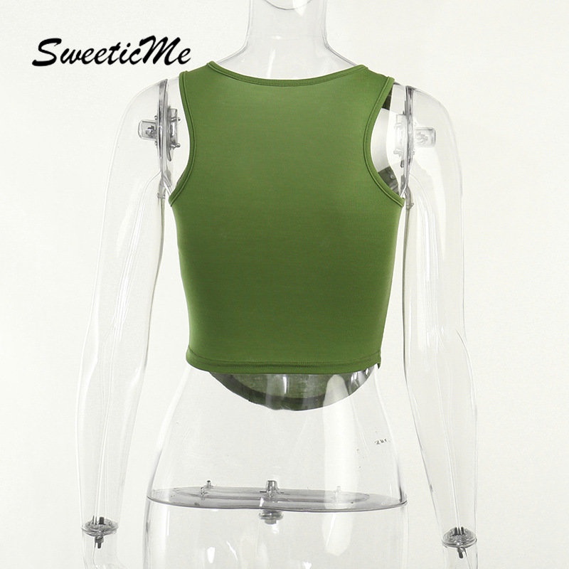 Áo Không Tay Cổ Yếm Màu Trơn Dáng Ôm Thời Trang 2023 Quyến Rũ Cho Nữ