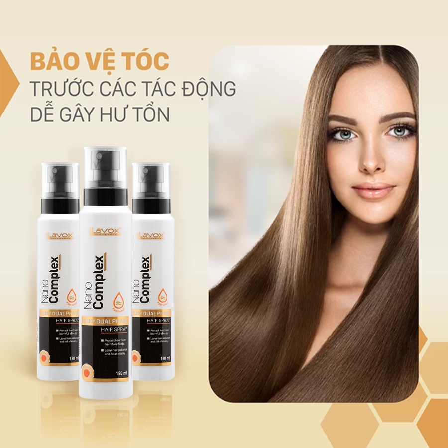 Xịt Dưỡng Tóc Bóng Mượt Cao Cấp Lavox Nano Complex 180ml