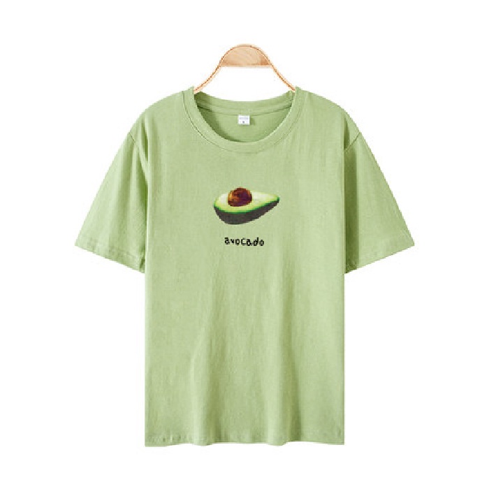 Áo Thun Tay Ngắn Cổ Tròn In Họa Tiết Trái Cây Thời Trang Mùa Hè Hàn Quốc Cho Nữ Size 45-65kg