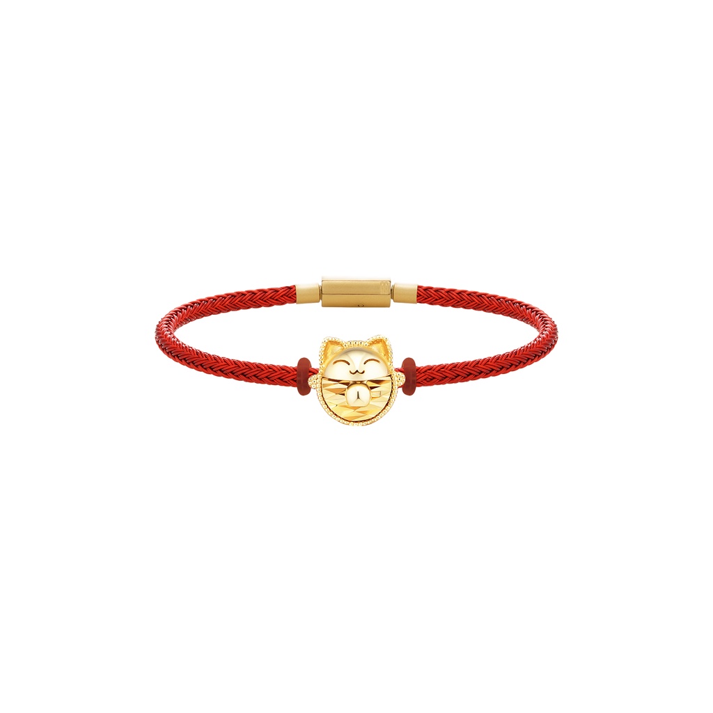 Vòng tay Mèo Đại Cát Lớn Vàng 14k LLF242 Huy Thanh Jewelry