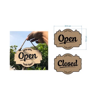 Bảng gỗ mẫu 2 mặt open - closed đẹp, mẫu mới 2023 - luxi decor