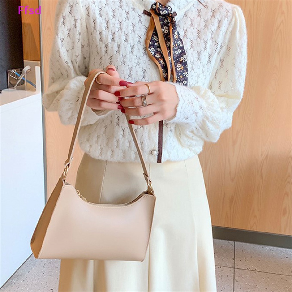 {Ffsd} Túi Xách Da PU Màu Trơn Thời Trang Cổ Điển Cho Nữ * Hàng Bán Chạy