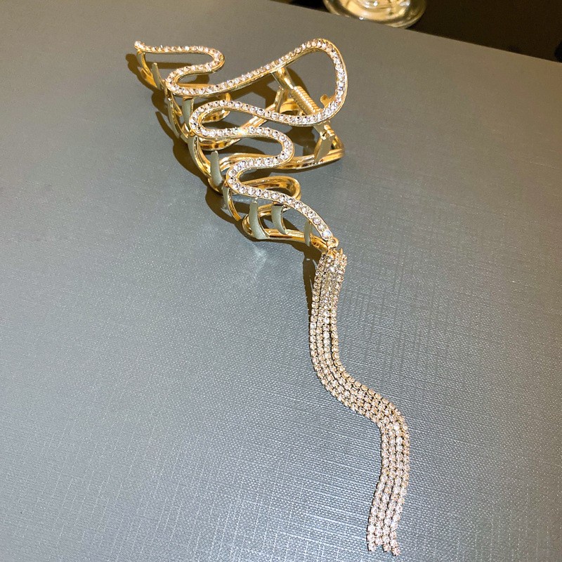 Kẹp Tóc Chuỗi Xích Đính Đá Lấp Lánh Cao Cấp Thời Trang Hàn Quốc Cho Nữ