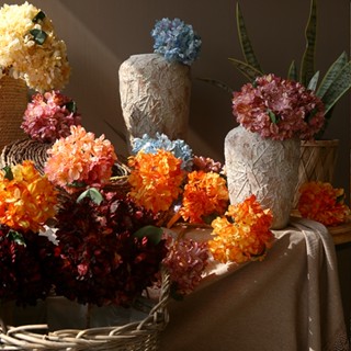  Bó hoa cẩm tú cầu cổ hoa nhân tạo hoa giả trang trí phòng khách bó hoa hoa lụa trang trí hoa bàn 