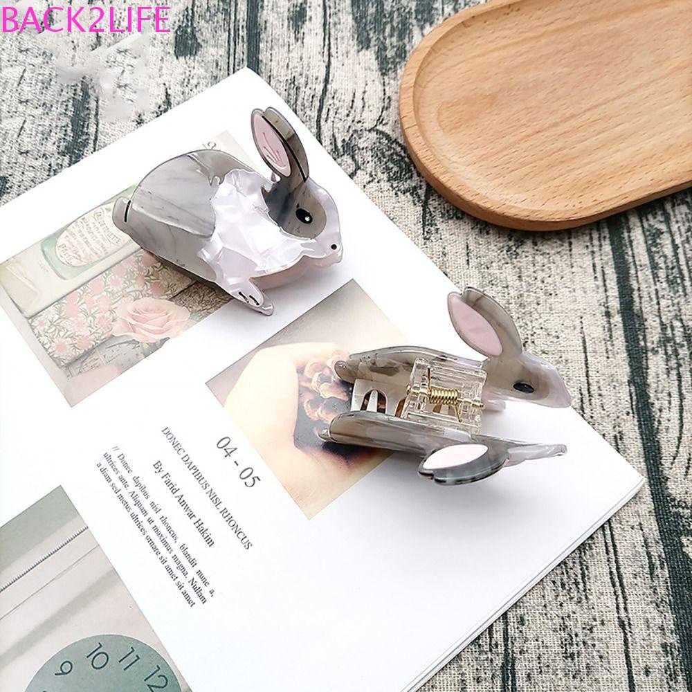 Kẹp Tóc Đuôi Ngựa Bằng Axit Acetic Hình Thỏ Dễ Thương Phong Cách Vintage Thời Trang Cho Nữ BACK2LIFE