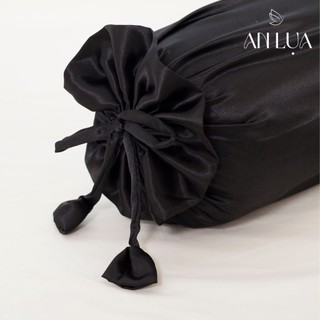 Bộ chăn drap 5 món An Lụa - Đen - vải lụa mịn mát và thân thiện cho da